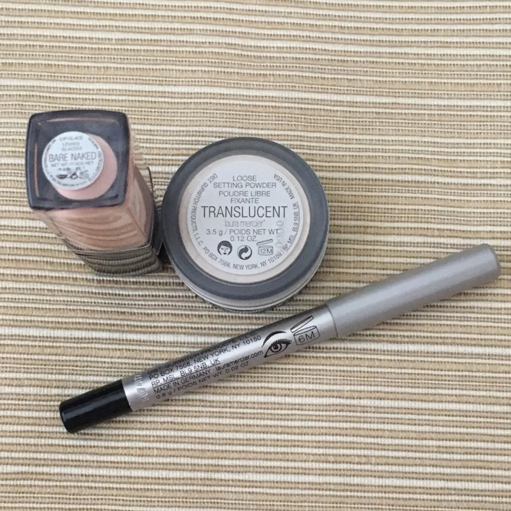 Laura Mercier 3-pc Makeup Set: Loose Setting Powder, Lip Glacé and Eye Pencil